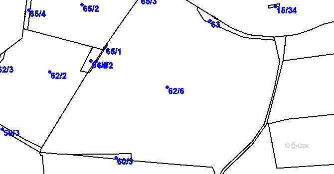 Parcela st. 62/6 v KÚ Sázava u Petrova, Katastrální mapa