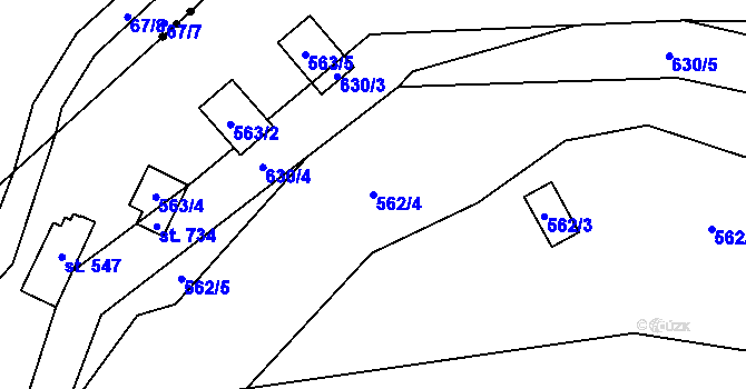 Parcela st. 562/4 v KÚ Petrov u Prahy, Katastrální mapa