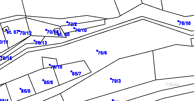 Parcela st. 76/6 v KÚ Petrov, Katastrální mapa