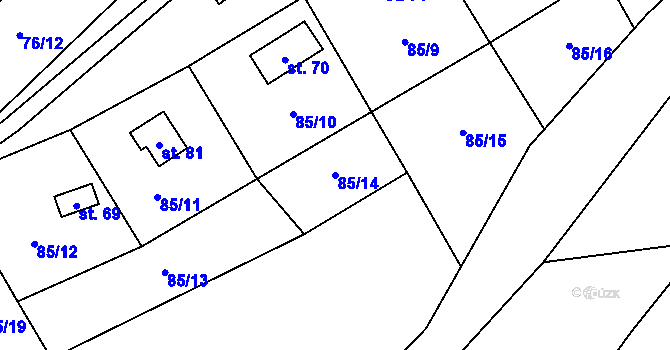Parcela st. 85/14 v KÚ Petrov, Katastrální mapa
