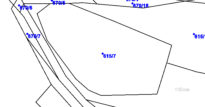 Parcela st. 615/7 v KÚ Petrov, Katastrální mapa