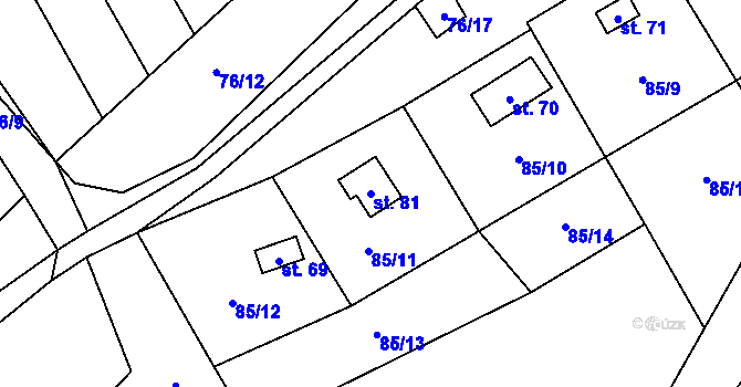 Parcela st. 81 v KÚ Petrov, Katastrální mapa
