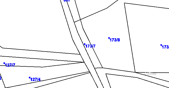 Parcela st. 173/7 v KÚ Petrov, Katastrální mapa