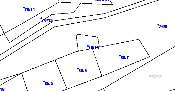 Parcela st. 76/19 v KÚ Petrov, Katastrální mapa