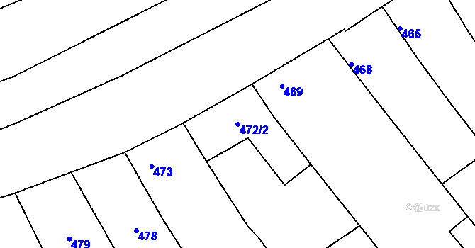 Parcela st. 472/2 v KÚ Petrov u Hodonína, Katastrální mapa