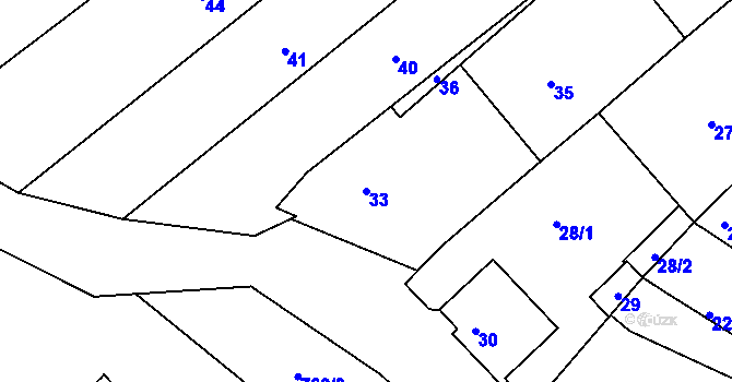 Parcela st. 33 v KÚ Petrov u Hodonína, Katastrální mapa