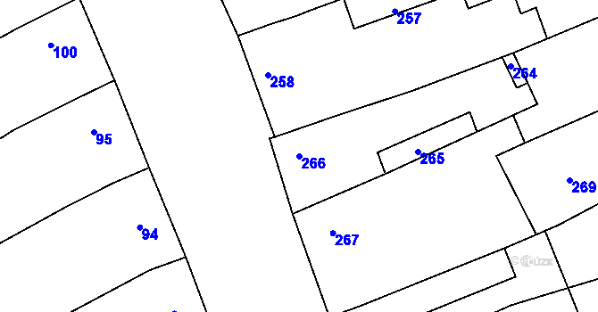 Parcela st. 266 v KÚ Petrov u Hodonína, Katastrální mapa