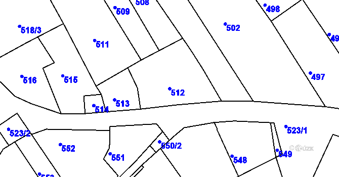 Parcela st. 512 v KÚ Petrov u Hodonína, Katastrální mapa