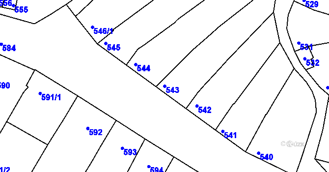 Parcela st. 543 v KÚ Petrov u Hodonína, Katastrální mapa