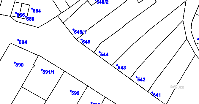Parcela st. 544 v KÚ Petrov u Hodonína, Katastrální mapa
