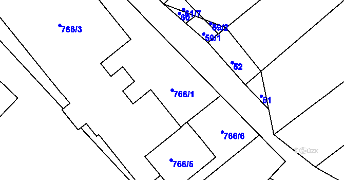 Parcela st. 766/1 v KÚ Petrov u Hodonína, Katastrální mapa