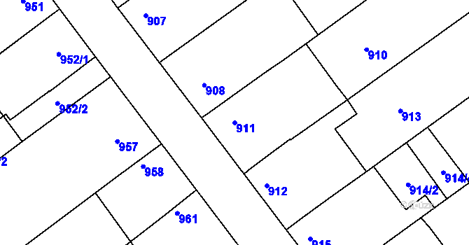 Parcela st. 911 v KÚ Petrov u Hodonína, Katastrální mapa