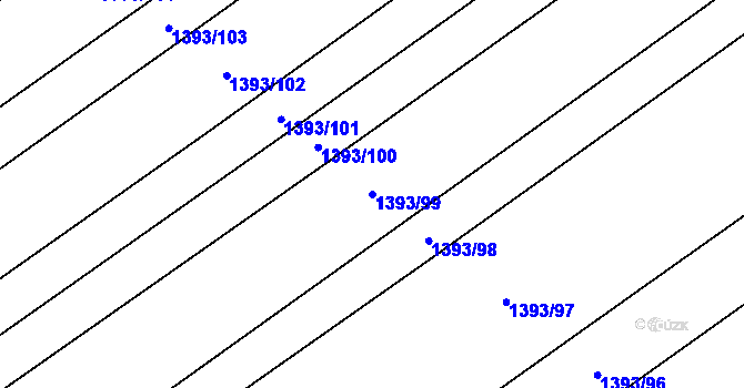 Parcela st. 1393/99 v KÚ Petrov u Hodonína, Katastrální mapa