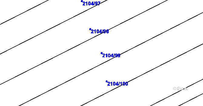 Parcela st. 2104/99 v KÚ Petrov u Hodonína, Katastrální mapa