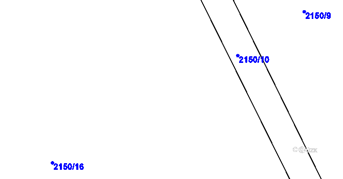 Parcela st. 2150/12 v KÚ Petrov u Hodonína, Katastrální mapa