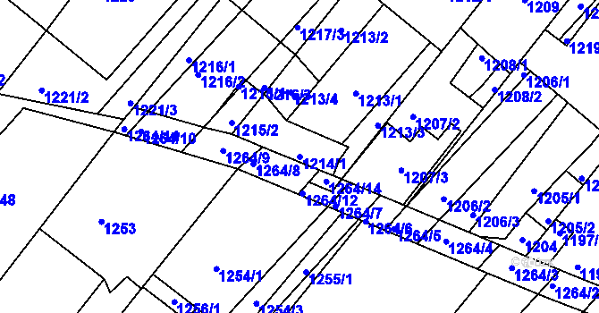 Parcela st. 1214/1 v KÚ Petrov u Hodonína, Katastrální mapa