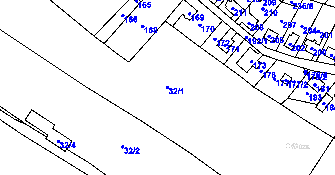 Parcela st. 32/1 v KÚ Petrov nad Desnou, Katastrální mapa