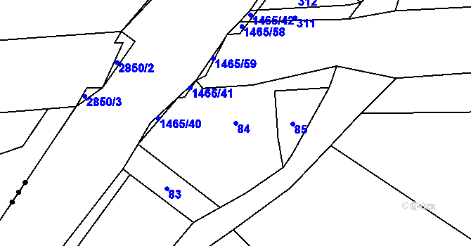 Parcela st. 84 v KÚ Petrov nad Desnou, Katastrální mapa