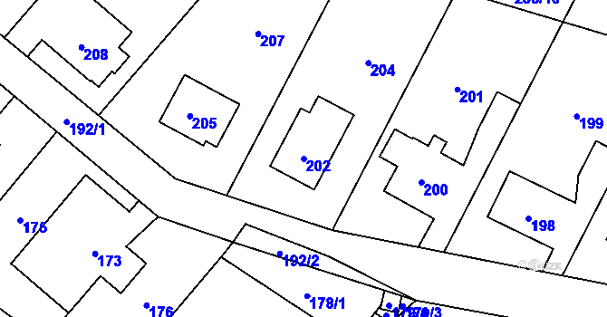 Parcela st. 202 v KÚ Petrov nad Desnou, Katastrální mapa
