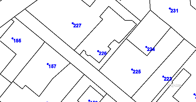 Parcela st. 226 v KÚ Petrov nad Desnou, Katastrální mapa