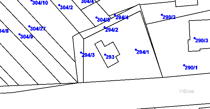 Parcela st. 293 v KÚ Petrov nad Desnou, Katastrální mapa