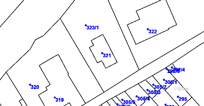 Parcela st. 321 v KÚ Petrov nad Desnou, Katastrální mapa
