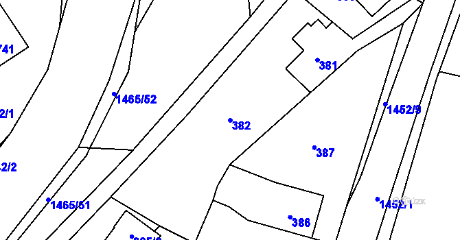 Parcela st. 382 v KÚ Petrov nad Desnou, Katastrální mapa