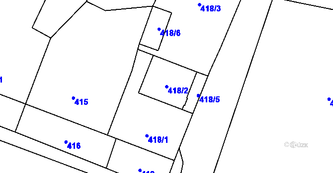 Parcela st. 418/2 v KÚ Petrov nad Desnou, Katastrální mapa