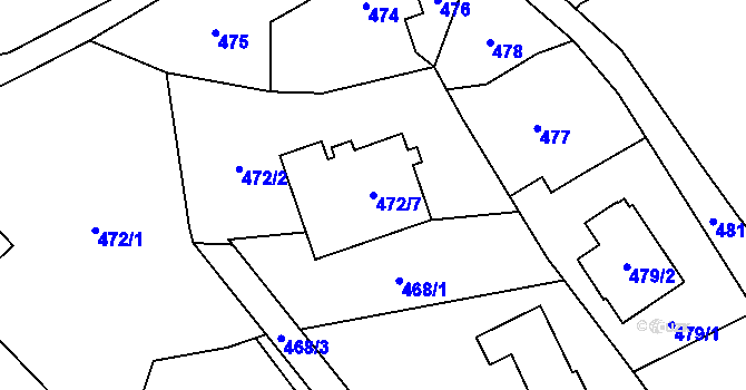 Parcela st. 472/7 v KÚ Petrov nad Desnou, Katastrální mapa