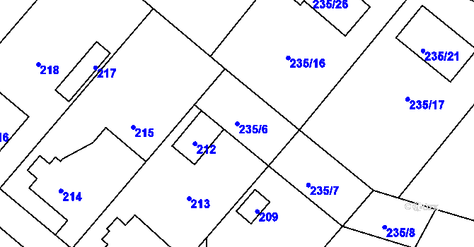 Parcela st. 235/6 v KÚ Petrov nad Desnou, Katastrální mapa