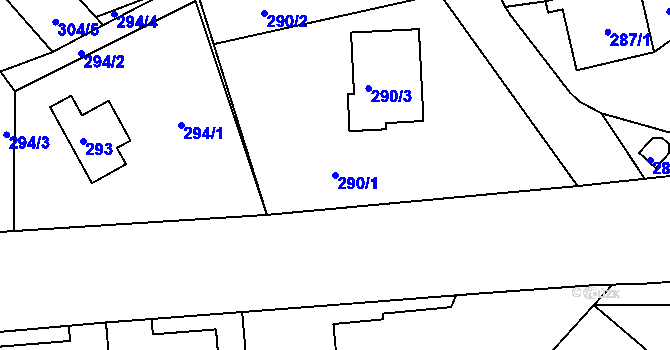 Parcela st. 290/1 v KÚ Petrov nad Desnou, Katastrální mapa