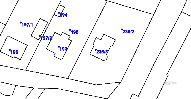 Parcela st. 236/3 v KÚ Petrov nad Desnou, Katastrální mapa