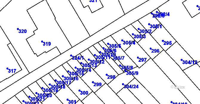 Parcela st. 305/10 v KÚ Petrov nad Desnou, Katastrální mapa