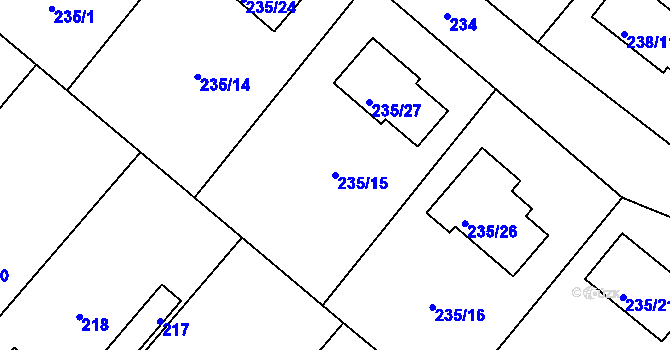 Parcela st. 235/15 v KÚ Petrov nad Desnou, Katastrální mapa