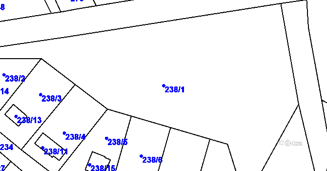 Parcela st. 238/1 v KÚ Petrov nad Desnou, Katastrální mapa