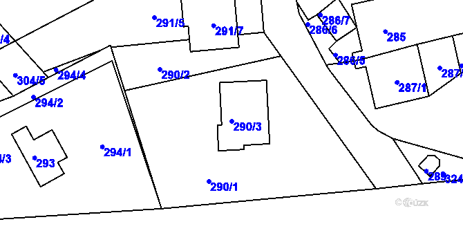 Parcela st. 290/3 v KÚ Petrov nad Desnou, Katastrální mapa