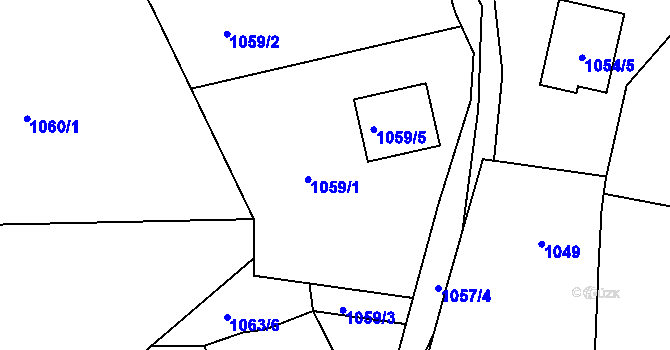 Parcela st. 1059/1 v KÚ Petrov nad Desnou, Katastrální mapa