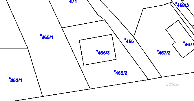 Parcela st. 465/3 v KÚ Petrov nad Desnou, Katastrální mapa