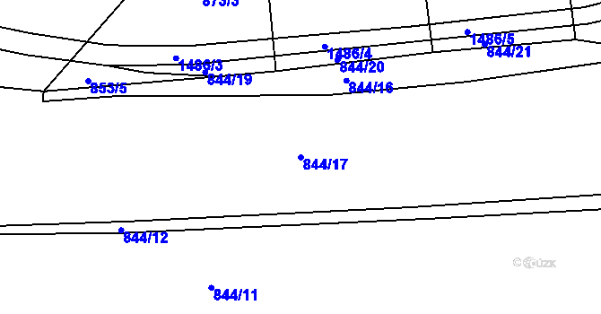 Parcela st. 844/17 v KÚ Nasavrky u Miličína, Katastrální mapa