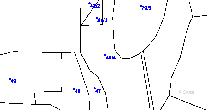 Parcela st. 46/4 v KÚ Mašov, Katastrální mapa