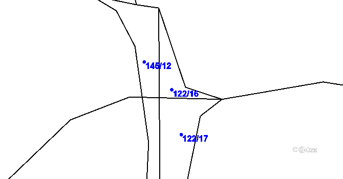 Parcela st. 122/16 v KÚ Mašov, Katastrální mapa