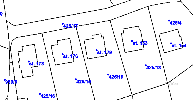 Parcela st. 179 v KÚ Petrovice u Sedlčan, Katastrální mapa