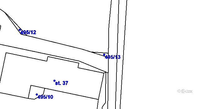 Parcela st. 495/13 v KÚ Vilasova Lhota, Katastrální mapa