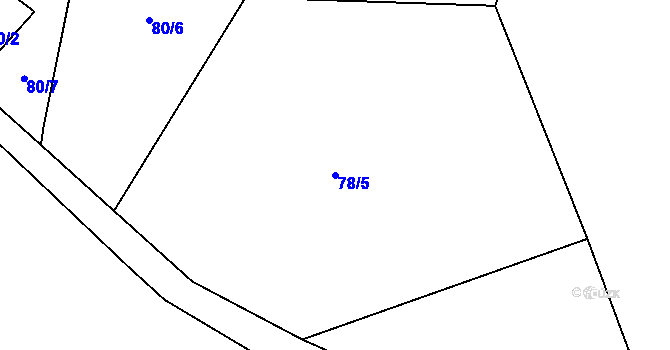 Parcela st. 78/5 v KÚ Zahrádka u Petrovic, Katastrální mapa