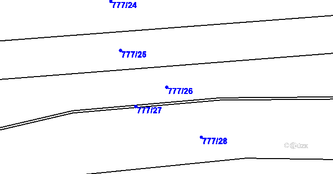 Parcela st. 777/26 v KÚ Petrovice u Rakovníka, Katastrální mapa
