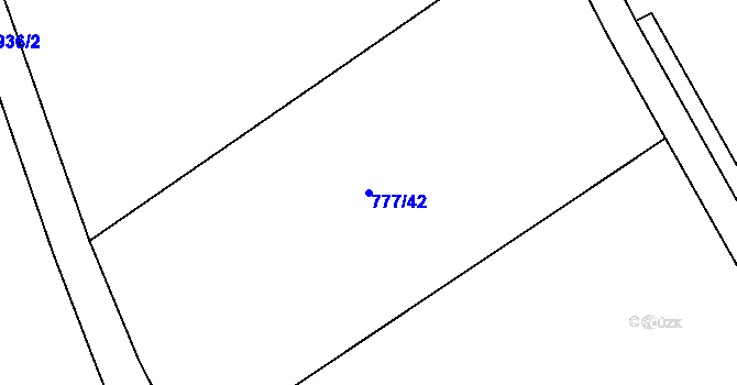 Parcela st. 777/42 v KÚ Petrovice u Rakovníka, Katastrální mapa