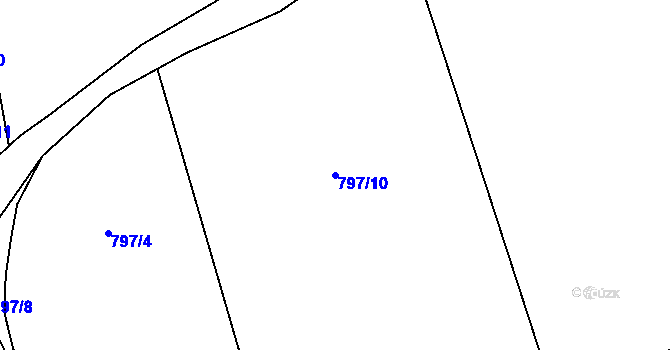Parcela st. 797/10 v KÚ Petrovice u Rakovníka, Katastrální mapa