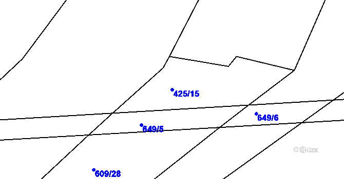 Parcela st. 425/15 v KÚ Petrovice u Borovan, Katastrální mapa