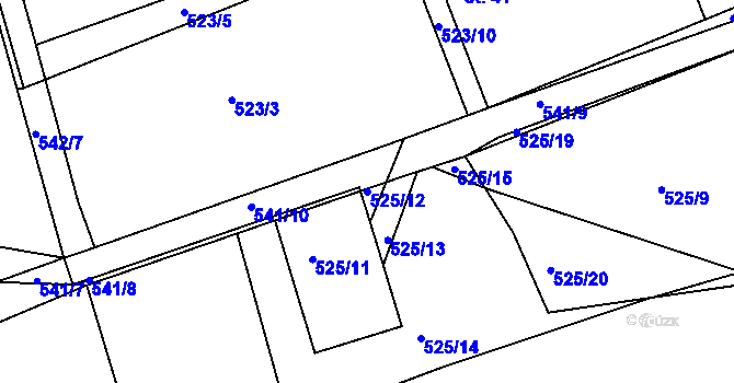 Parcela st. 525/12 v KÚ Petrovice u Borovan, Katastrální mapa