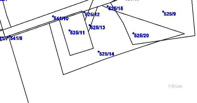 Parcela st. 525/14 v KÚ Petrovice u Borovan, Katastrální mapa